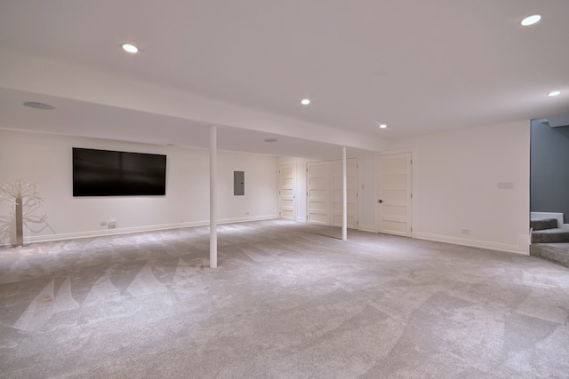 3548 Grandmore Ave, Gurnee, IL 60031 - unfurnished living room with carpet, recessed lighting, baseboards, and electric panel