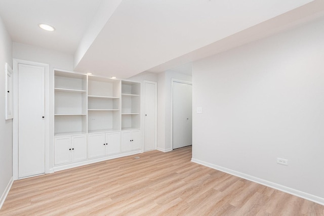 334 Ashland Ave, Highwood, IL 60040 - spare room with light wood-style floors, baseboards, and recessed lighting