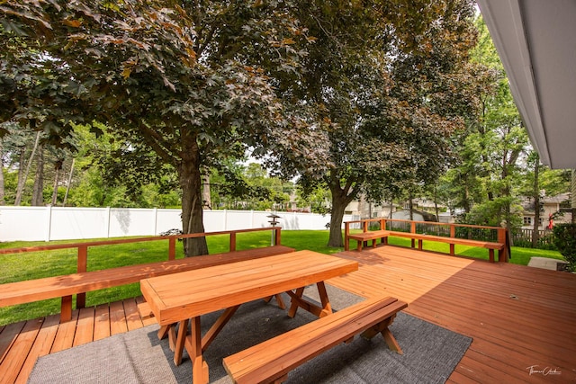 314 Oak Ave, Westmont, IL 60559 - deck with outdoor dining area and a fenced backyard