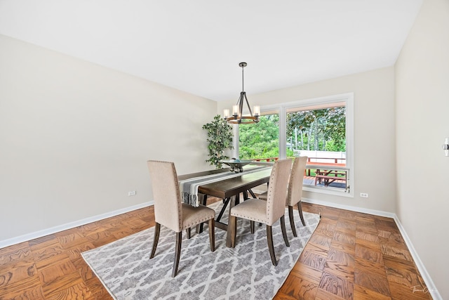 314 Oak Ave, Westmont, IL 60559 - dining space with baseboards and a chandelier