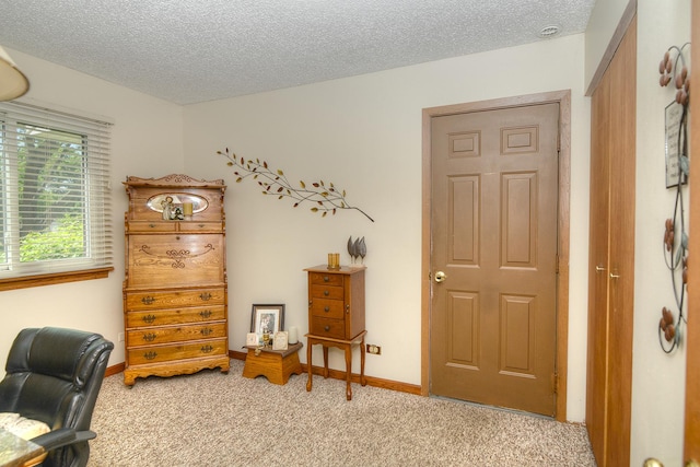 4585 Zeppelin Dr, Hanover Park, IL 60133 - office with light carpet, a textured ceiling, and baseboards