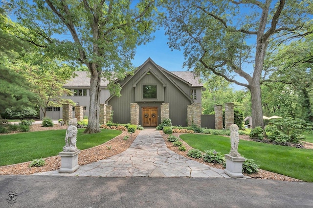 4776A W State Route 102, Bourbonnais, IL 60914 - view of front of home with stone siding and a front yard