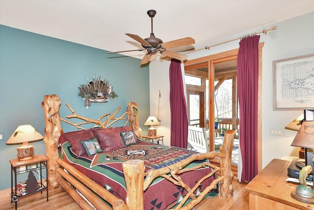 4776A W State Route 102, Bourbonnais, IL 60914 - bedroom with access to outside, wood finished floors, and ceiling fan