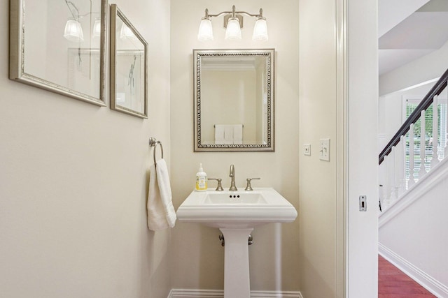 63 E Cambridge Ct, Grayslake, IL 60030 - bathroom with baseboards and wood finished floors