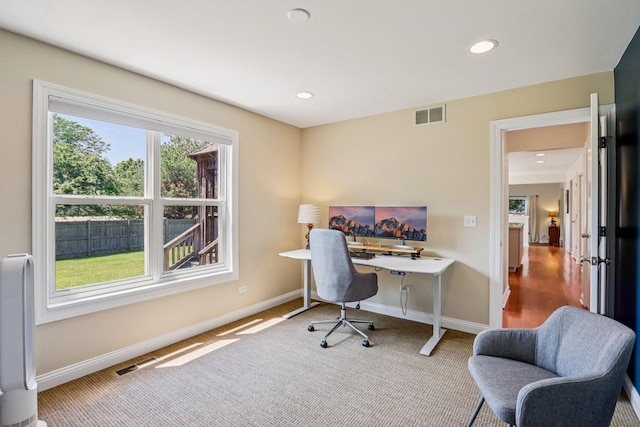 63 E Cambridge Ct, Grayslake, IL 60030 - carpeted office space featuring recessed lighting