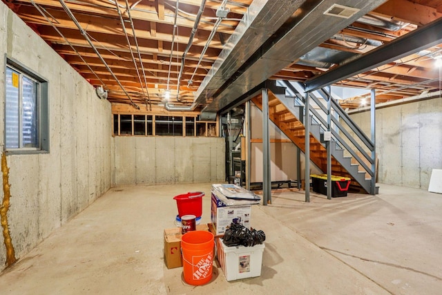 63 E Cambridge Ct, Grayslake, IL 60030 - unfinished below grade area with stairs