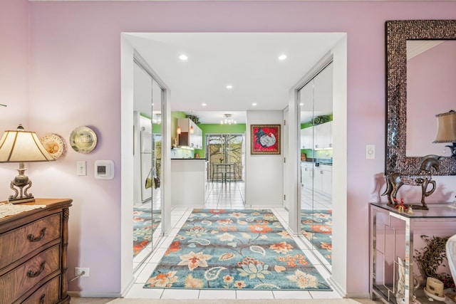 1718 Northfield Sq Unit F, Northfield, IL 60093 - entryway with light tile patterned flooring and recessed lighting
