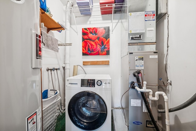 1718 Northfield Sq Unit F, Northfield, IL 60093 - laundry room with washer / clothes dryer and water heater