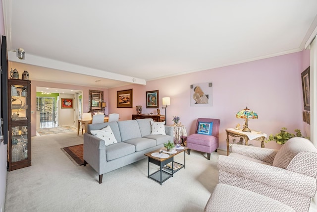 1718 Northfield Sq Unit F, Northfield, IL 60093 - living area featuring light colored carpet and ornamental molding