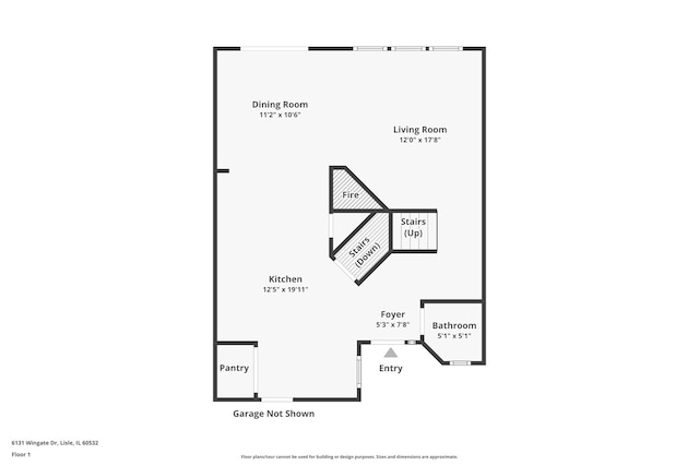 6131 Wingate Dr, Lisle, IL 60532 - floor plan / room layout