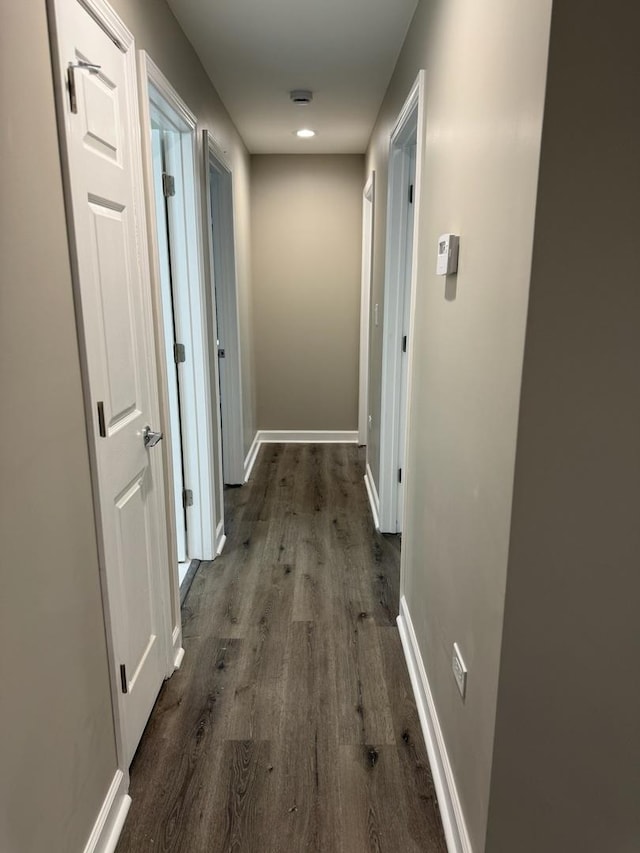 363 Indianwood Blvd, Park Forest, IL 60466 - hallway with dark wood-style floors and baseboards