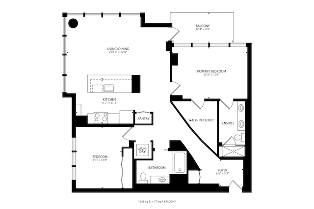 123 S Green St Unit 1101B, Chicago, IL 60607 - property floor plan