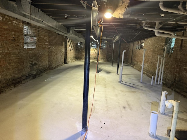 5813 S Wabash Ave, Chicago, IL 60637 - unfinished basement featuring brick wall