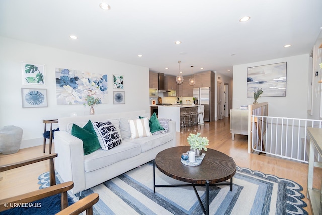 1221 E 46th St Unit 1, Chicago, IL 60653 - living area with recessed lighting and light wood finished floors