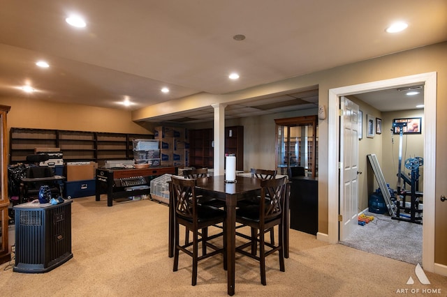 17207 Chase Rd, Dekalb, IL 60115 - dining room featuring light colored carpet and recessed lighting