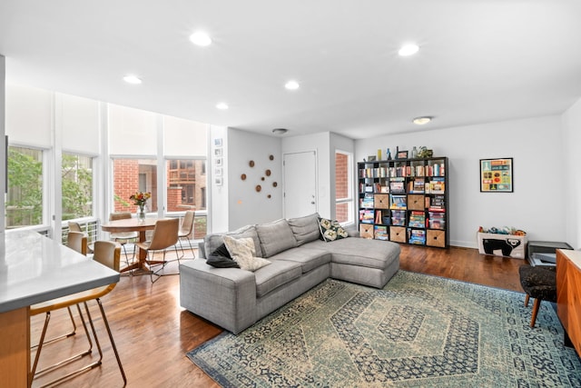 5510 S Cornell Ave Unit E, Chicago, IL 60637 - living area with wood finished floors and recessed lighting