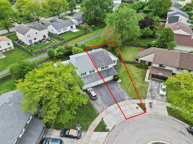 1553 Brandywyn Ct N, Buffalo Grove, IL 60089 - aerial view of residential area with property parcel outlined