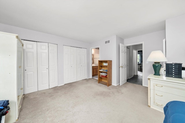 1553 Brandywyn Ct N, Buffalo Grove, IL 60089 - bedroom featuring multiple closets, light carpet, and baseboards