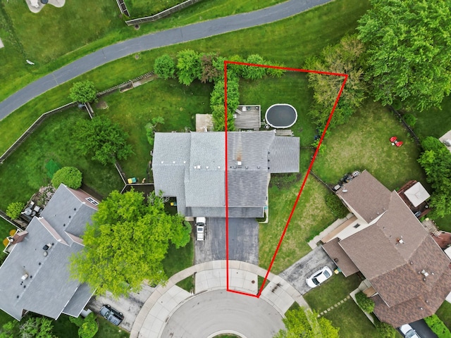 1553 Brandywyn Ct N, Buffalo Grove, IL 60089 - aerial view of property and surrounding area with property parcel outlined