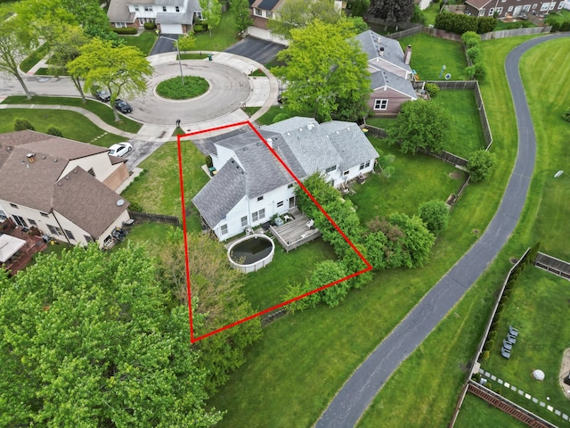 1553 Brandywyn Ct N, Buffalo Grove, IL 60089 - aerial perspective of suburban area with property parcel outlined
