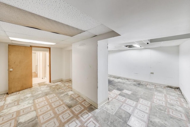 7649 S Dobson Ave, Chicago, IL 60619 - finished basement with a drop ceiling and tile patterned floors