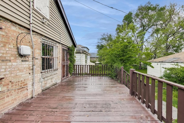 7649 S Dobson Ave, Chicago, IL 60619 - view of wooden deck