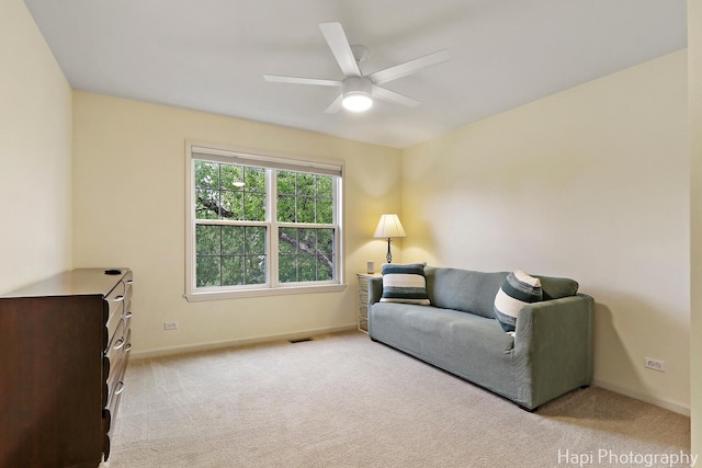1116 Stonegate Ct, Bartlett, IL 60103 - living area featuring ceiling fan, carpet flooring, and baseboards