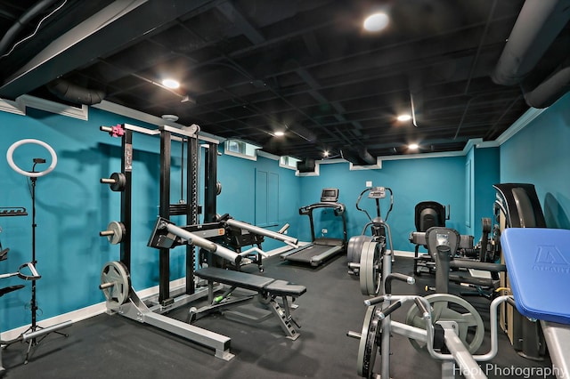 1116 Stonegate Ct, Bartlett, IL 60103 - workout area featuring baseboards