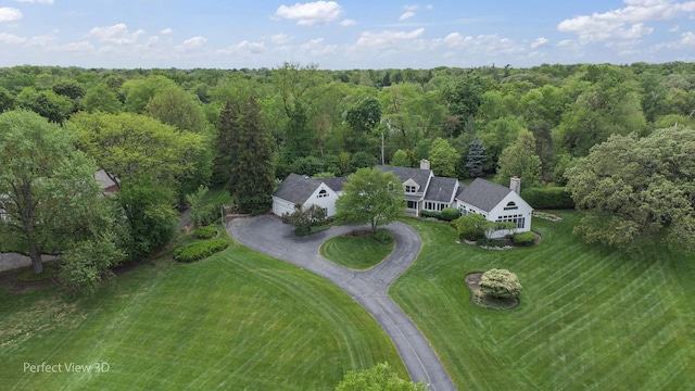 110 Inverway, Inverness, IL 60067 - aerial view of property and surrounding area featuring a heavily wooded area