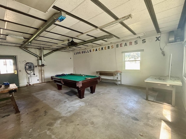 418 Starr St, Belvidere, IL 61008 - rec room featuring concrete flooring and pool table