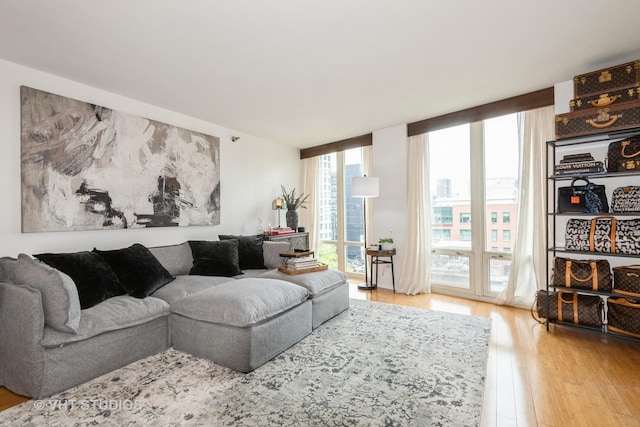 345 N Lasalle Dr Unit 802, Chicago, IL 60610 - living room featuring light wood-type flooring and expansive windows
