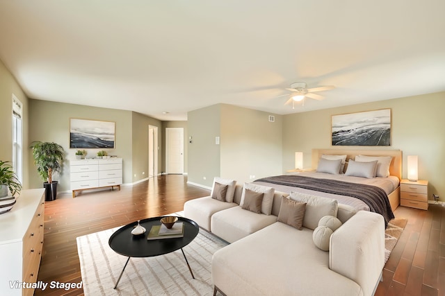 830 W Lukas Ave, Palatine, IL 60067 - bedroom featuring wood finished floors, baseboards, and ceiling fan