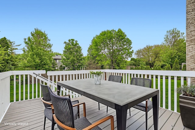 830 W Lukas Ave, Palatine, IL 60067 - wooden terrace featuring outdoor dining area and a yard