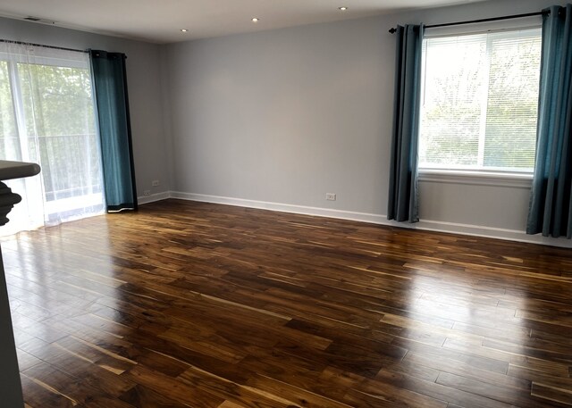 430 Walnut Ave Unit 2201, Lisle, IL 60532 - unfurnished room with dark wood-style flooring, baseboards, and recessed lighting