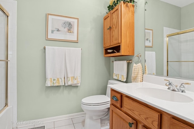 21513 W Douglas Ln, Plainfield, IL 60544 - full bathroom with a shower with shower door, vanity, and tile patterned flooring