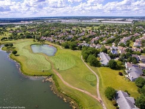 21513 W Douglas Ln, Plainfield, IL 60544 - aerial view of residential area featuring a nearby body of water and a golf course