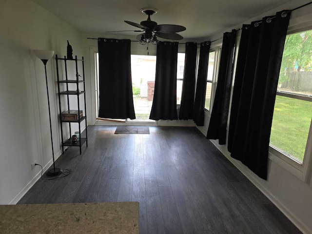 105 Marquette St, Park Forest, IL 60466 - spare room featuring hardwood / wood-style floors, ceiling fan, and baseboards