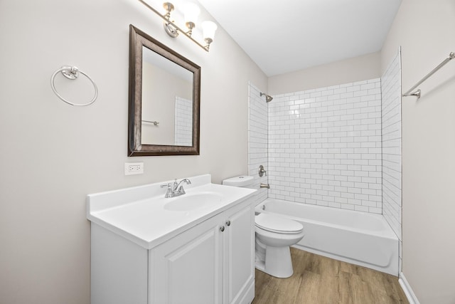 4435 Black Partridge Ln, Lisle, IL 60532 - full bathroom featuring wood finished floors, vanity, toilet, and bathtub / shower combination