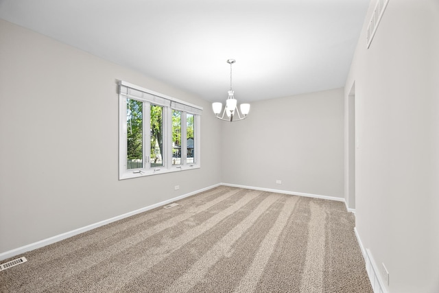 4435 Black Partridge Ln, Lisle, IL 60532 - empty room with a chandelier, baseboards, and carpet flooring