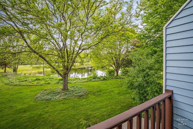 358 Bristol Ln, Fox River Grove, IL 60021 - view of green lawn featuring a water view