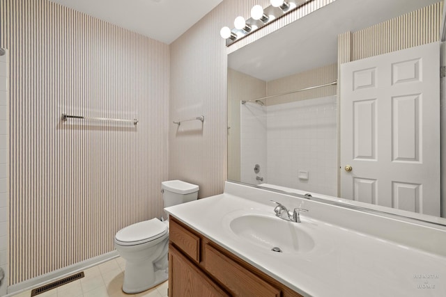 358 Bristol Ln, Fox River Grove, IL 60021 - bathroom featuring vanity, toilet, a shower, and tile patterned floors