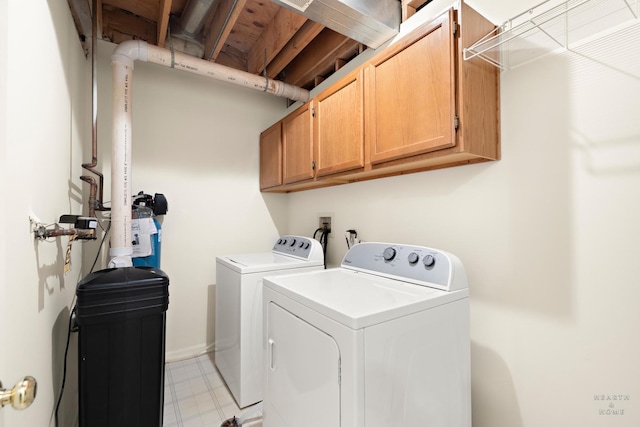 358 Bristol Ln, Fox River Grove, IL 60021 - laundry room with washing machine and dryer, cabinet space, and light flooring