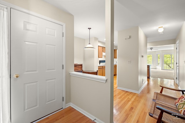 358 Bristol Ln, Fox River Grove, IL 60021 - corridor featuring light wood-type flooring and baseboards