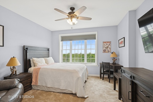 50 N Plum Grove Rd Unit 704E, Palatine, IL 60067 - bedroom with light colored carpet, a ceiling fan, and baseboards