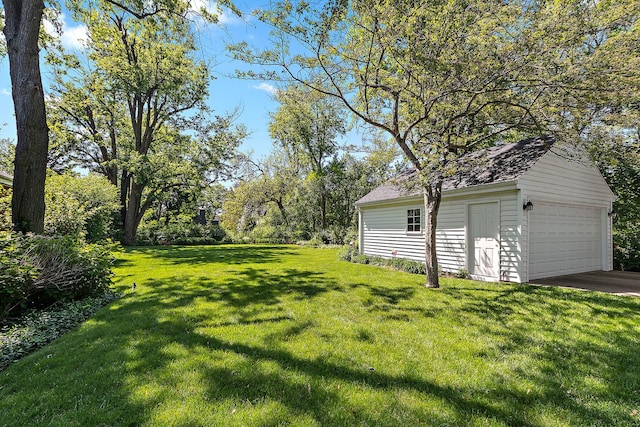 1144 Leavitt Ave, Flossmoor, IL 60422 - view of grassy yard with a detached garage and an outdoor structure