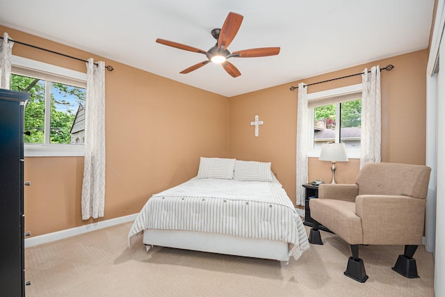 831 W Marywood Ave, Aurora, IL 60505 - bedroom with carpet floors, baseboards, and ceiling fan