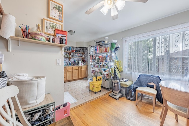 5228 W 54th St, Chicago, IL 60638 - interior space featuring ceiling fan and light tile patterned flooring