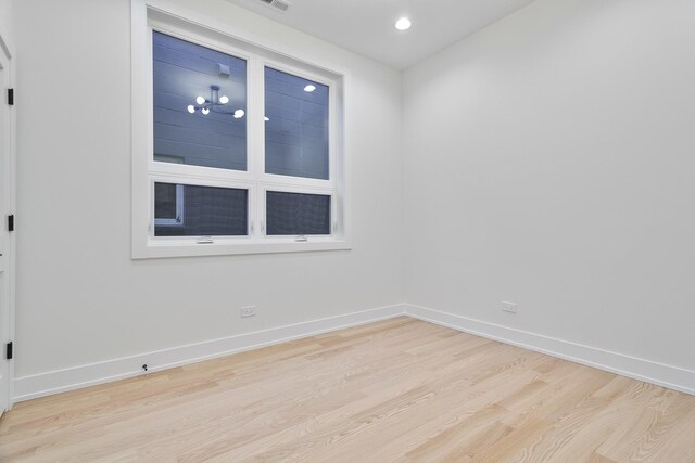 2417 W Walton St Unit 3, Chicago, IL 60622 - spare room featuring light wood finished floors, baseboards, and recessed lighting