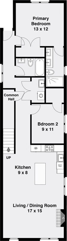 2417 W Walton St Unit 3, Chicago, IL 60622 - property floor plan
