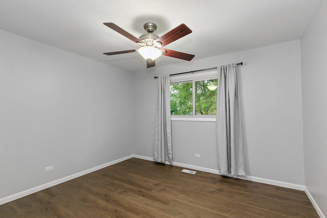 5S542 Tartan Ln, Naperville, IL 60563 - empty room featuring baseboards, dark wood-style flooring, and ceiling fan